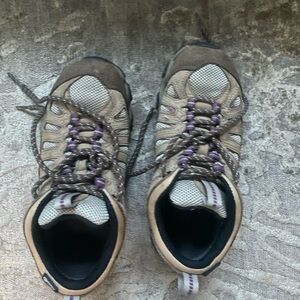 Tan and Purple Hiking Shoes